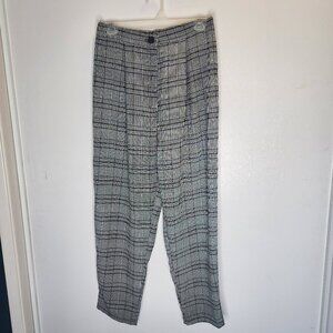 Divided Black and White Plaid Work Pants
